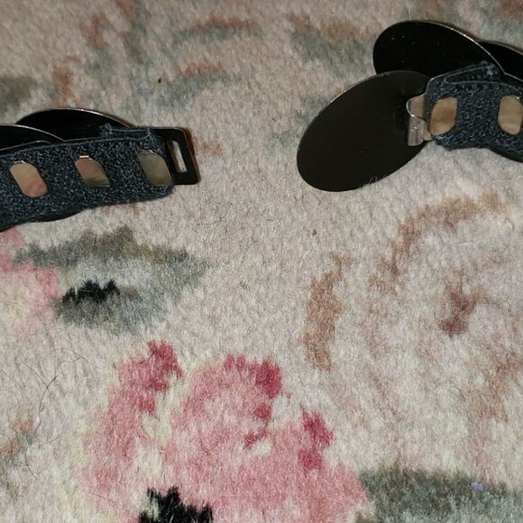 VNTG Disc Chain Silvertone Metal Concho Elasticated Belt - Picture 4 of 6